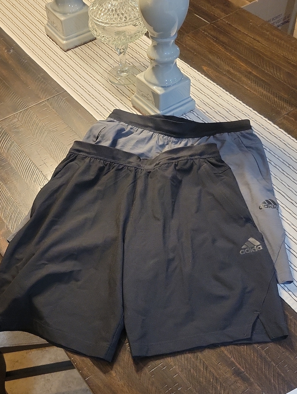 adidas Men’s Athletic Shorts in Black and Gray Two-Pack
